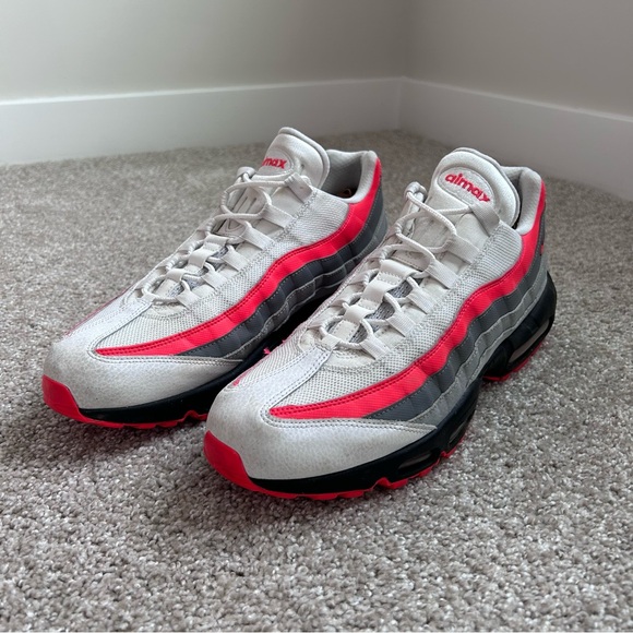 Nike Other - Nike Air Max 95 Solar Red 2018 OG Retro Men’s Size 12 White Grey 749766-112